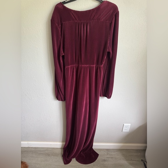 NWT Baltic Born Wine Red Accordion Long Bishop Sleeve A-Line Dress Womens XXXL - Picture 5 of 6